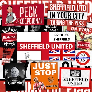 Lot De 100 Autocollants Sheffield United - Ultra Style - Tailles Variées - Design Inspirés Des Blades - Décoration Pub, Vélo, PC