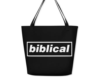 Fock**g Biblical All-Over Print Large Tote Bag