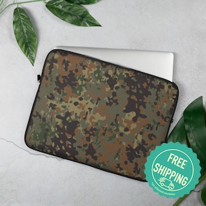 Flecktarn Camo German Army Camouflage Mimetic Tactical Laptop Sleeve