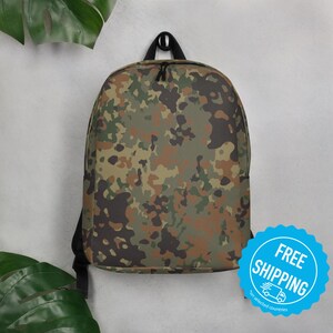 Flecktarn Camo German Army Camouflage Mimetic Tactical Minimalist Backpack