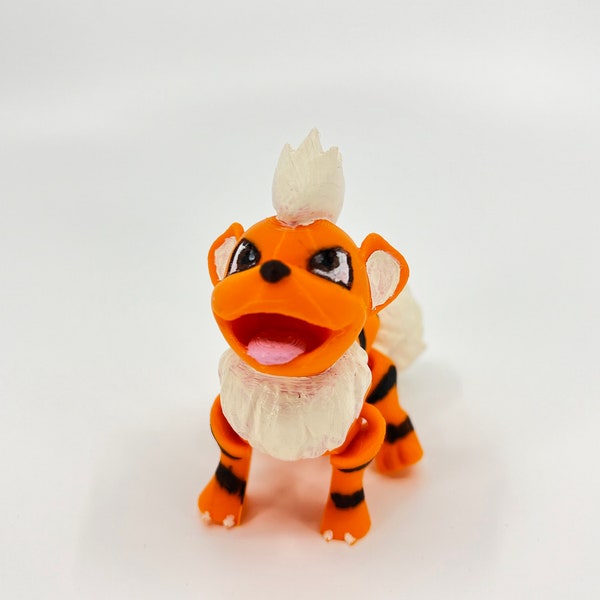 Pokemon, Growlithe, Articulating, 3d-printed, Posable, Fidget Toy