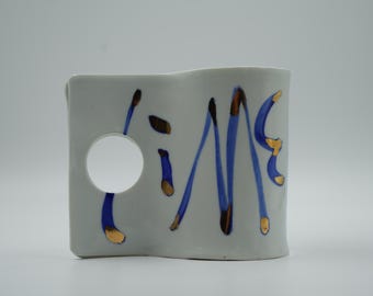 One-Piece Mug LIMERENCE with real gold luster | Handmade Porcelain Mug | Minimal Ceramic Art Cup