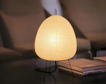 Japanische Reispapierlampe, Reispapier Schreibtischlampe, Wabi Sabi Decor, Einzigartige Nachttischlampe, Japanische Wohnkultur, Reis P Japanische Stehlampe