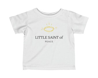 Little Saint of Peace, t-shirt confortable en jersey fin 100 % coton pour bébé, cadeau idéal pour la fête des mères - unisexe