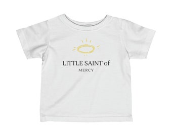 Petite sainte de la miséricorde, t-shirt en coton confortable pour bébé en jersey fin, cadeau idéal pour la fête des mères