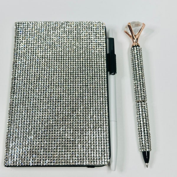 Bling Clear Crystals Small Notebook & Pen