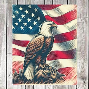 American Flag Wall Hanging For Patriotic Eagle Metal Art Sign For Bar Bald Eagle and American Flag Picture Decor 4th of July Tin Sign
