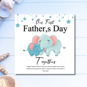 Happy First Father&#39;s Day Card, Funny Father&#39;s Day Card, Dad To Be Gift, Card For Daddy, Dad Gift From Kids, Our First Father&#39;s Day Together