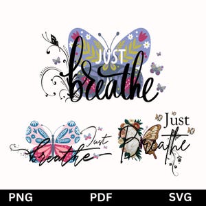 Nur Breathe Png Positive Affirmation Png Inspirational svg Nur Breath Png Motivations Png Entspannung Achtsamkeit Png Motivations-Shirt