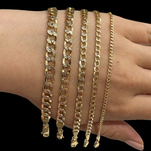 Cavigliera Con Catena Cubana In Oro Massiccio 14K