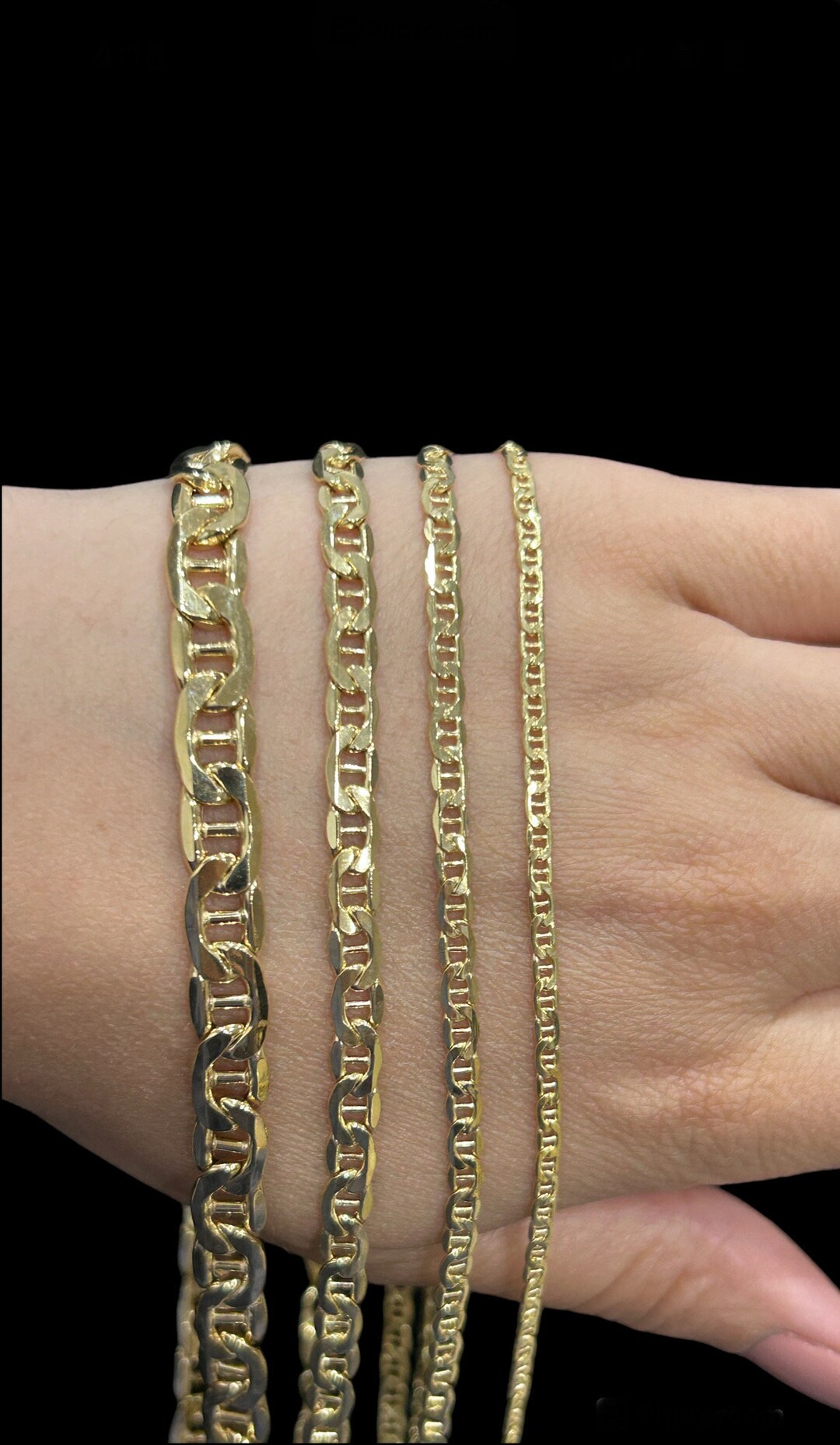 10-Inch Gold Plated Mariner Anchor Link Chain Anklet – Rhinestone Accent, Lobster Closure