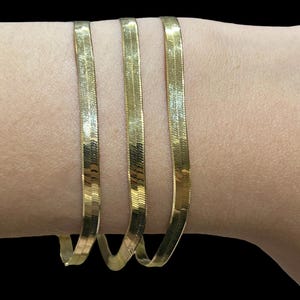10k Solid Gold Herringbone Bracelet , Real Gold Herringbone Chain Bracelet ,  Ladies Chain Link Gold Bracelet , Ladies Dainty Gold Bracelet