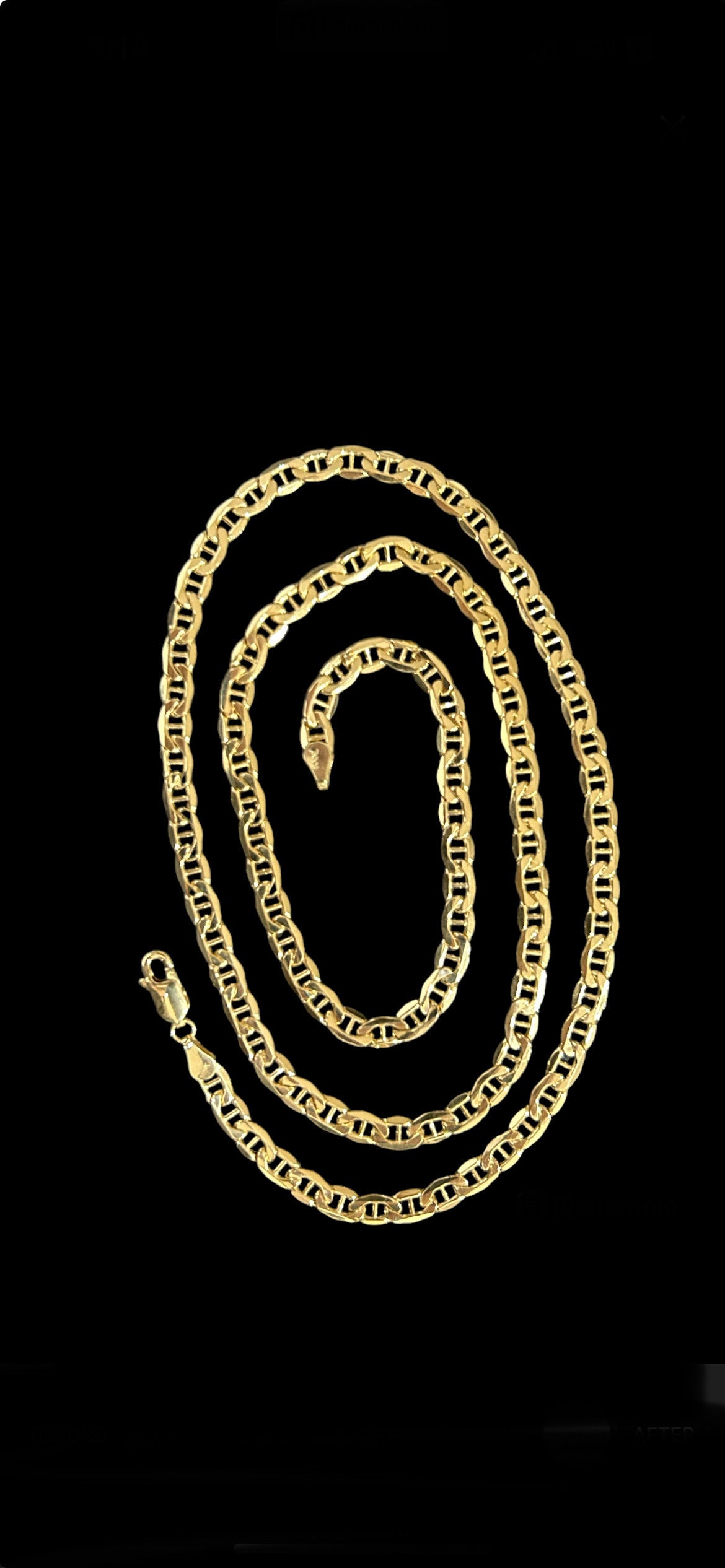 Collana Con Catena A Maglie Mariner In Vero Oro 10k, Collana Con Catena A Maglie Di Ancoraggio In Oro Per Uomo, Regalo Per Lui E Per Lei - Italia - Foto 8