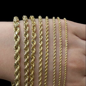 10k Real Gold Rope Chain Necklace , Chocker Link Chains , Gold Rope Chains ,Minimalist Necklaces, Layering Chain Necklaces