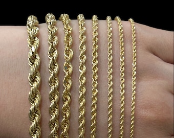 10k Real Gold Rope Chain Necklace , Chocker Link Chains , Gold Rope Chains ,Minimalist Necklaces, Layering Chain Necklaces