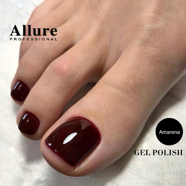 Gel polish ALLURE Professional - Amarena, deep burgundy, bordo, dark red