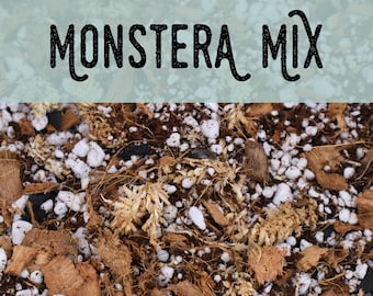 Monstera Potting Mix; Organic Soilless Blend; Chunky Plant Substrate; Soil Free Grow Medium