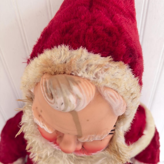 Vintage Santa Claus Plush Rushton Holiday Doll Decor Merry