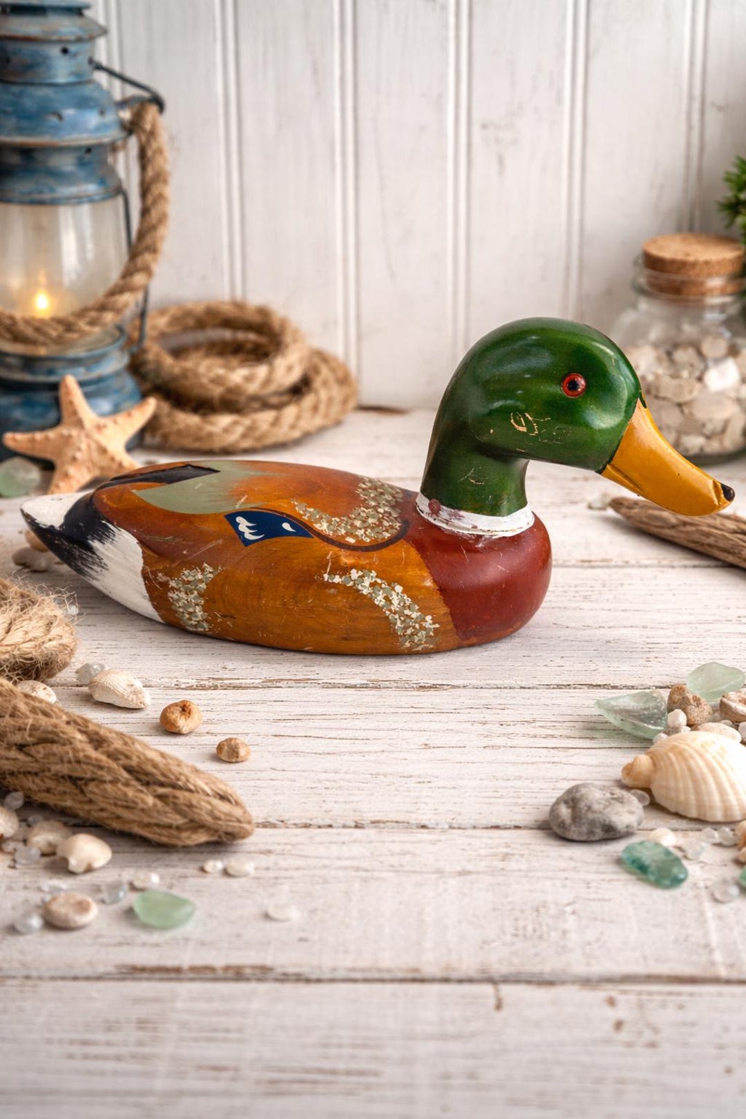 Hand-carved Wooden Duck Decoy With Painted Details - Etsy
