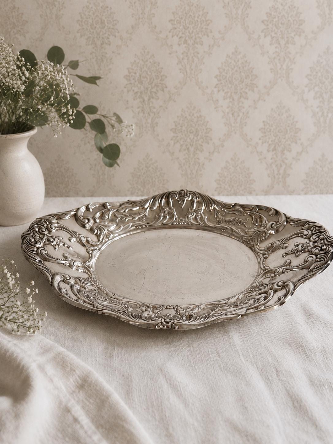 ヴィンテージ　WALLACE ウォレス　シルバープレート　銀のトレイ Wallace silver plate - Etsy 日本