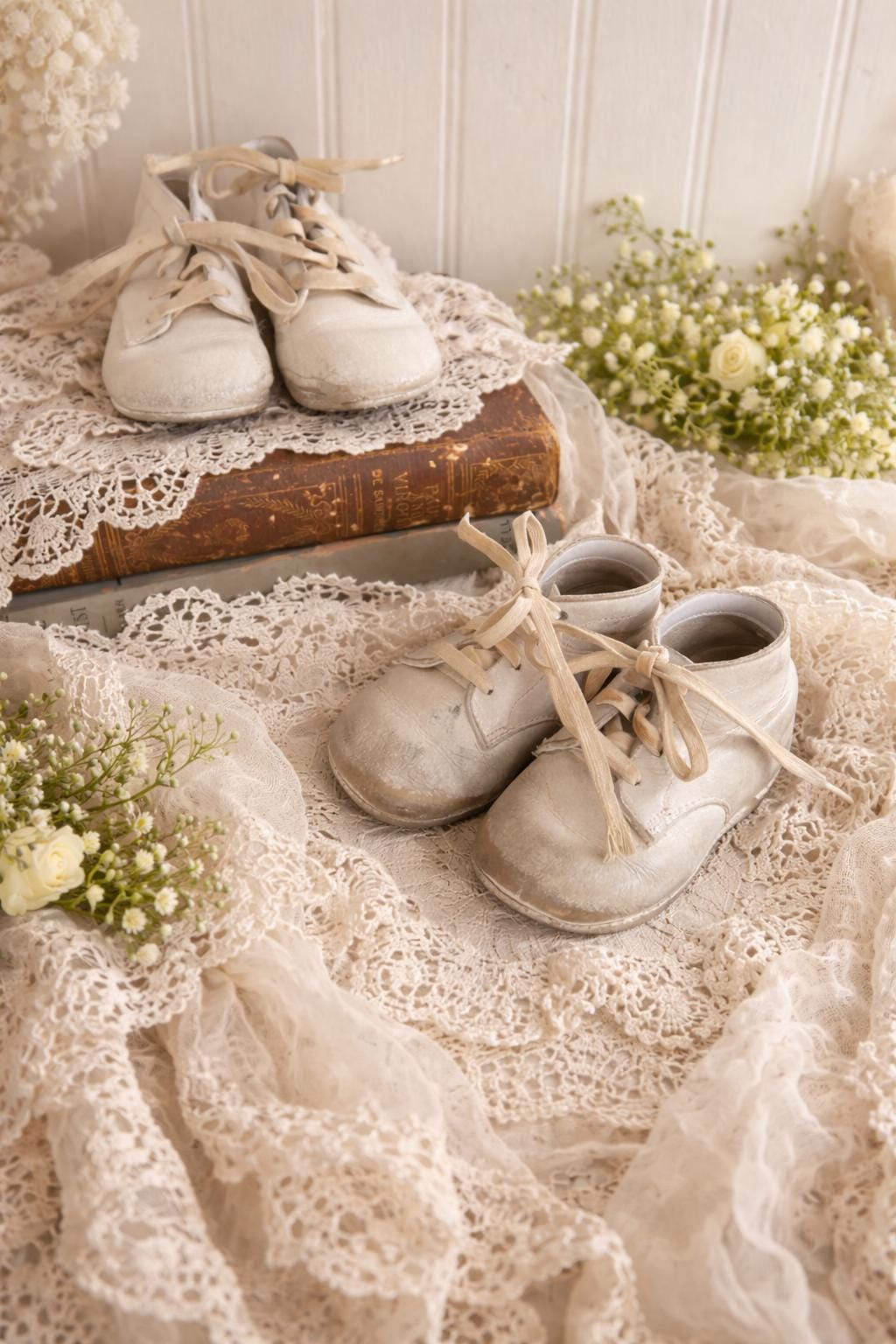 White Baby Shoes Vintage - Etsy