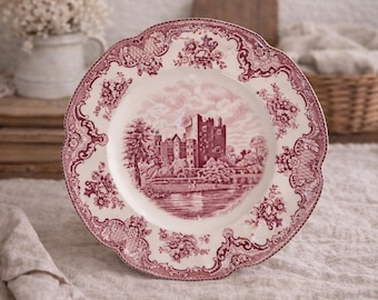 Johnson Brothers Old Brittain Castles Pink/red Transferware 10