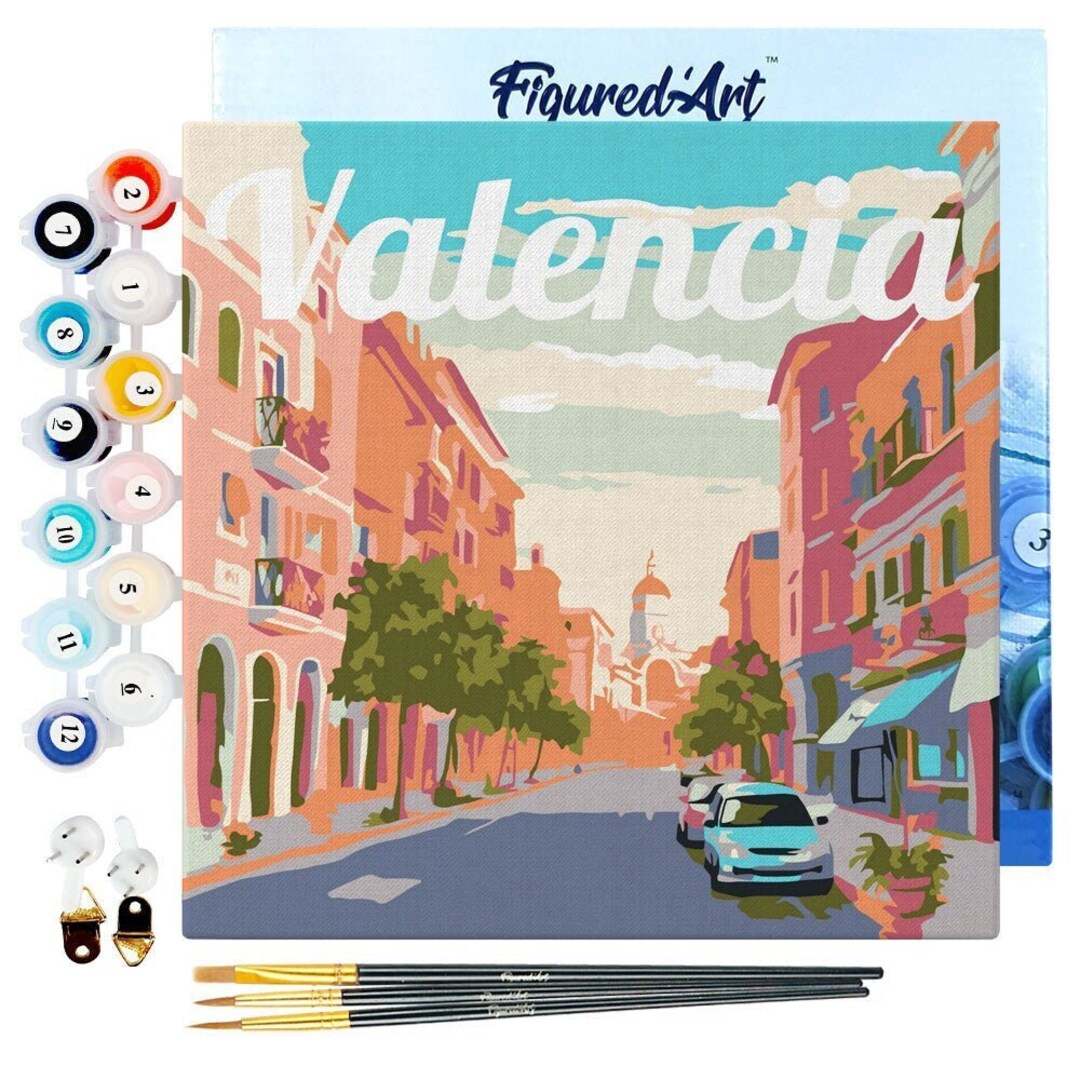Paint by Numbers Kit for Adults Framed Mini 8x8 DIY Travel Poster ...
