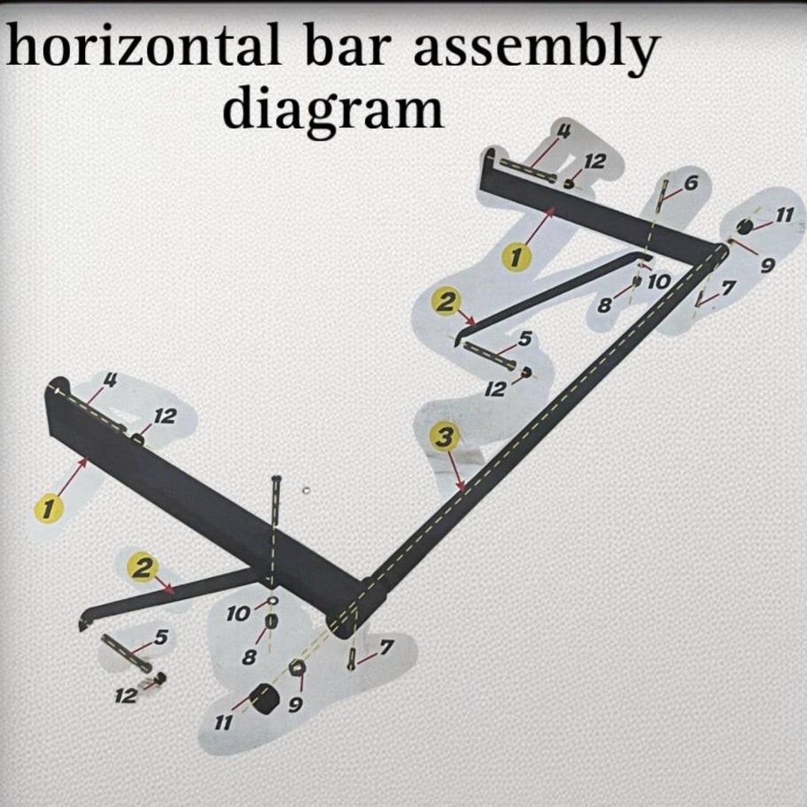 Horizontal Bar, Pull-up Bar, Hanging Horizontal Bar, Wall Horizontal ...