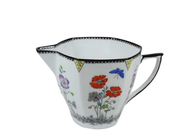 Art Deco Foley Bone China Field Poppy Milk-Cream Jug Vintage Tea Ware image 1