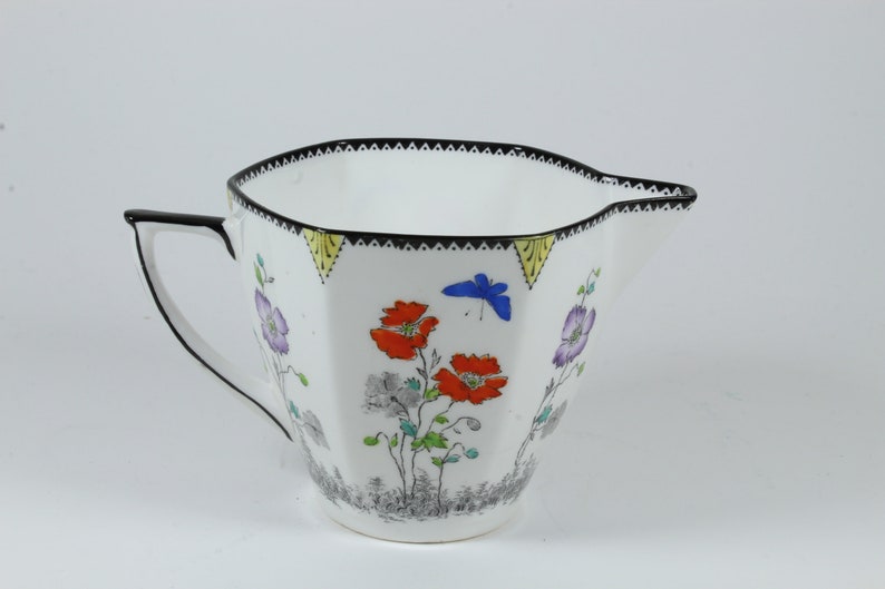Art Deco Foley Bone China Field Poppy Milk-Cream Jug Vintage Tea Ware image 5