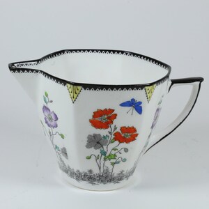 Art Deco Foley Bone China Field Poppy Milk-Cream Jug Vintage Tea Ware image 2