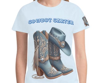 Cowboy Carter Tee: Western Boots Graphic, Country Glam T-Shirt