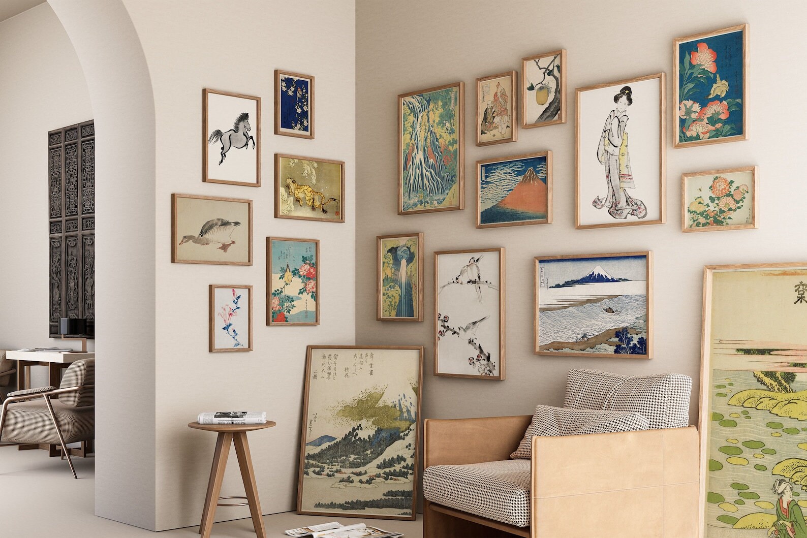 Vintage Japanese Wall Collage Bundle, Aesthetic Old Japan Art Posters ...
