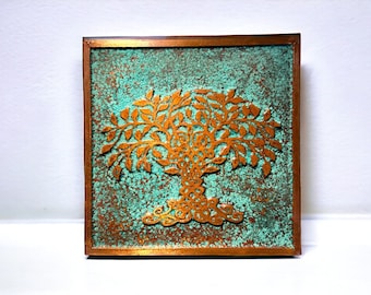 Rustic Copper Wall Art Farmhouse Decor Textured Wall Decor Minimalist ...