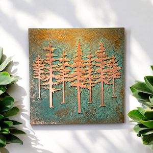 Rustic Copper Wall Art | Farmhouse Decor | Copper Wall Hangings | Copper Decor | Textured Wall Art