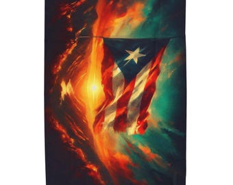 Puerto Rico Flag Blanket - Velveteen Plush Blanket - Large 60"x80" Puerto Rican Flag Western Puerto Rico