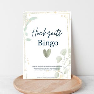 Wedding Bingo, Green Gold, Wedding Game, Bingo Game, Game for Wedding Couple & Guests, PNG, Print Yourself, Digital File