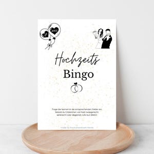 Wedding Bingo, Black White Gold, Flowers, Wedding Game, Bingo Game, Game for Wedding Couple & Guests, PNG, Print Yourself, Digital File