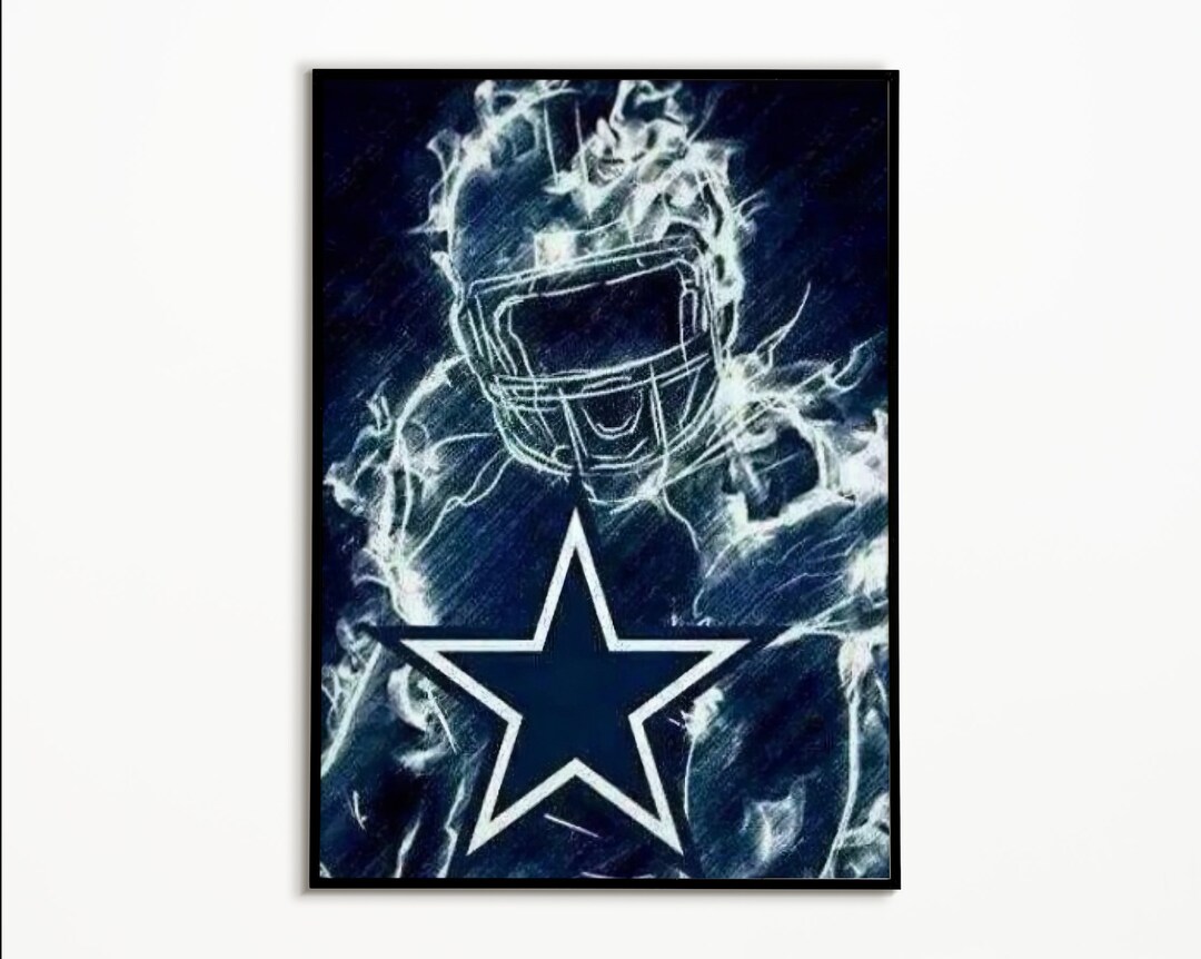Dallas Cowboys Poster, Dallas Cowboys Home Decor, Man Cave Wall Art