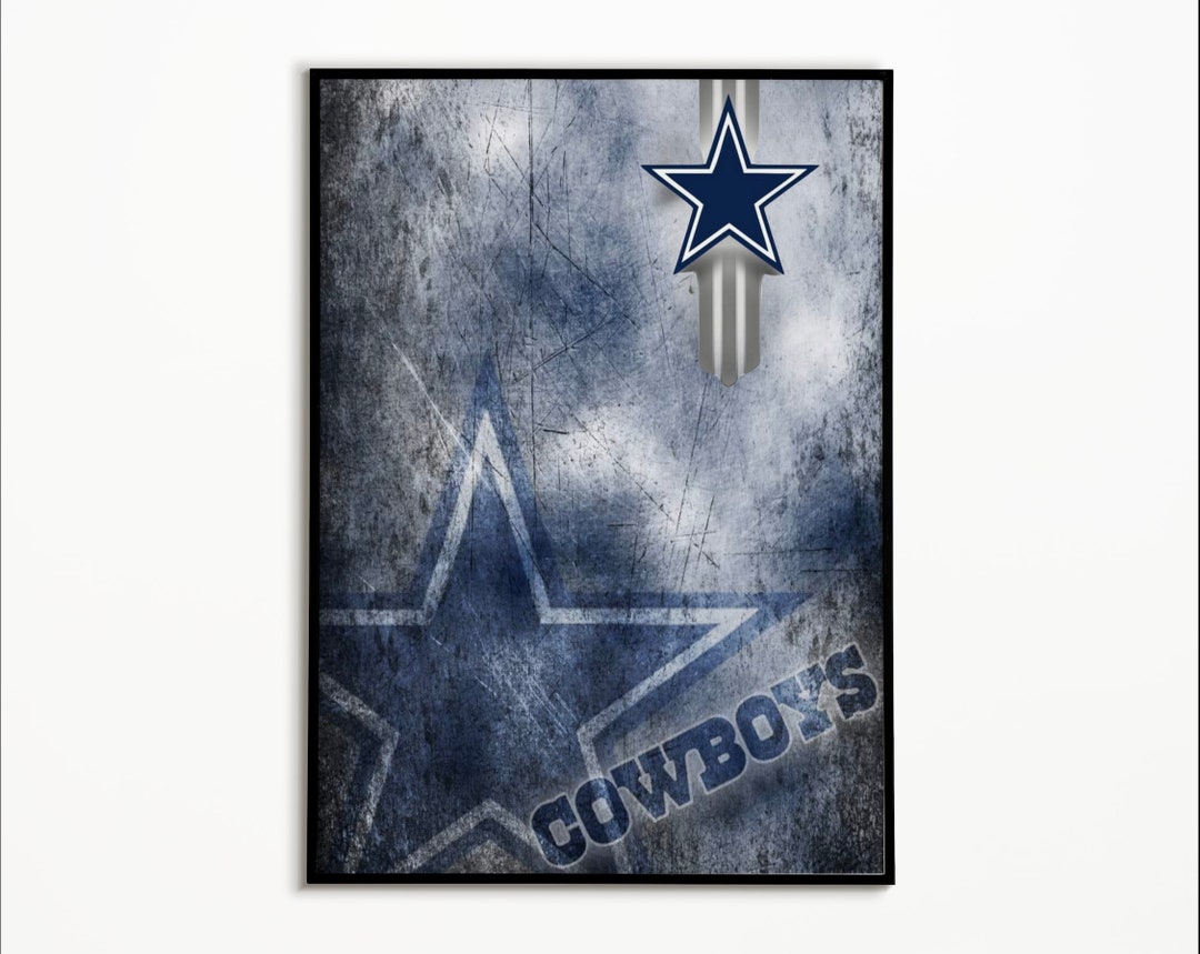 Cowboys Poster, Dallas Cowboy Home Decor, Cowboys Star, Man Cave Wall
