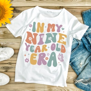 9th Birthday Kids Shirt...In My Nine Year Old Era Birthday...Kids Birthday Tee