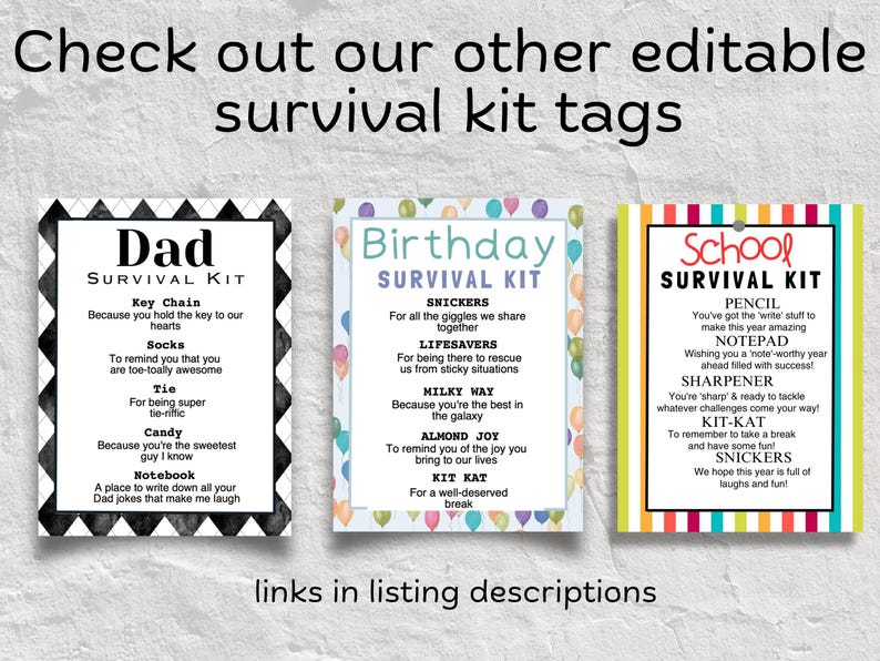 Editable Survival Kit for Mom Survival Kit Printable Mom Gift From ...