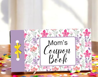 Libro de cupones personalizado para mamá, regalo de cumpleaños de un niño, regalo para mamá, libro de cupones para el Día de la Madre, regalo imprimible para la abuela, tarjeta personalizada para el nieto.