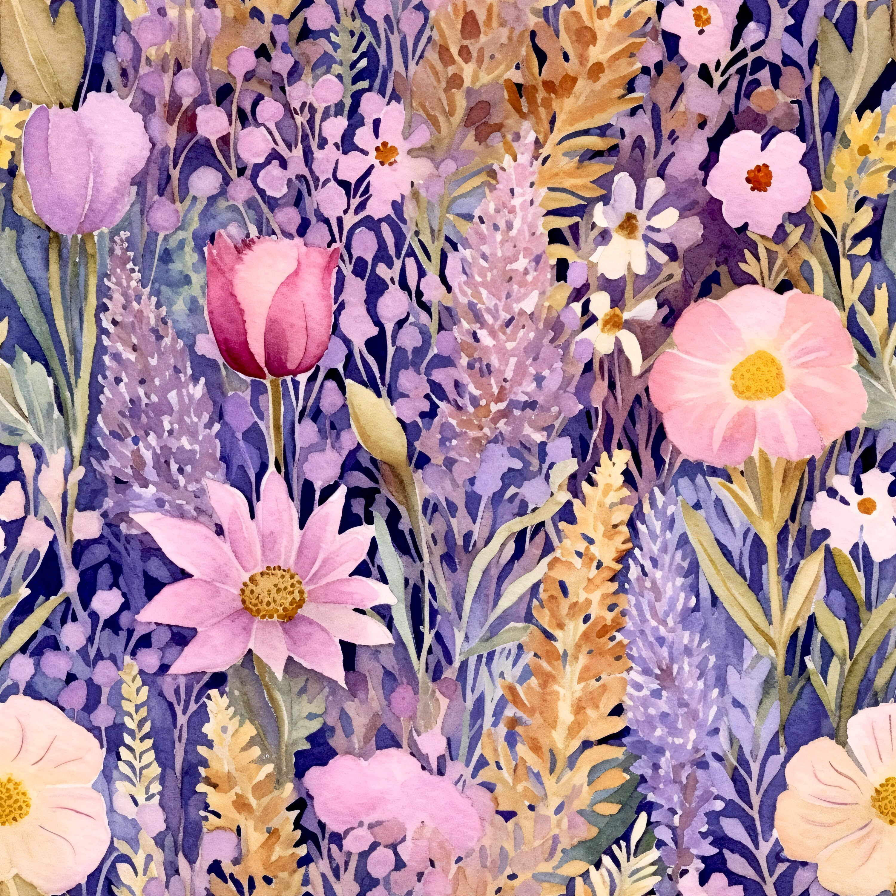 Periwinkle Abstract Printable Periwinkle Purple Floral Vol 1 Seamless Patterns | Digital ...