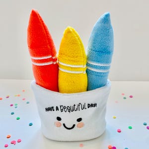 Personalized Stuffed Crayon Box: Teacher Classroom Plush Toy