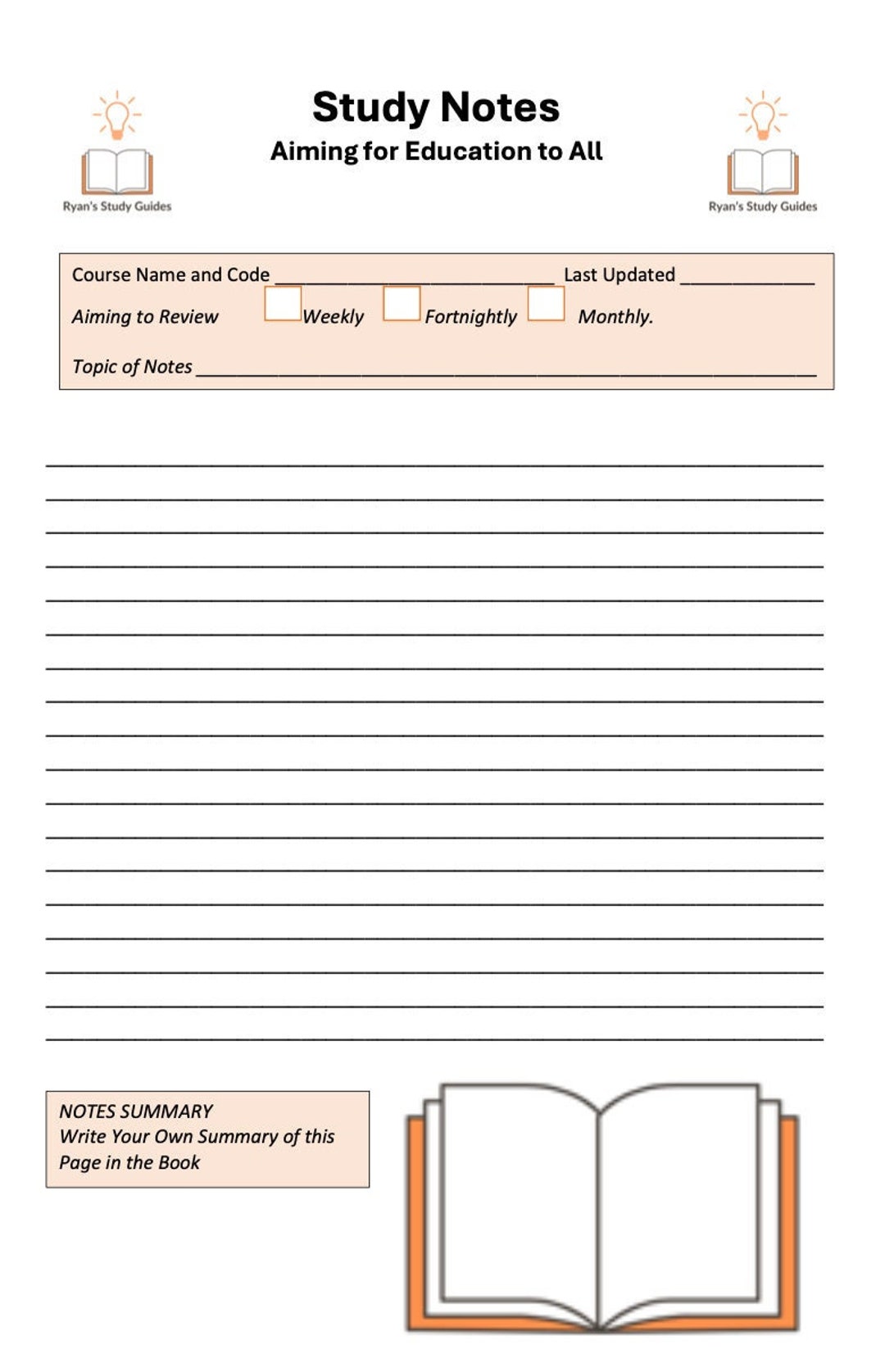 Ryan's Study Guides Study Notes Outlines Digital Version Etsy