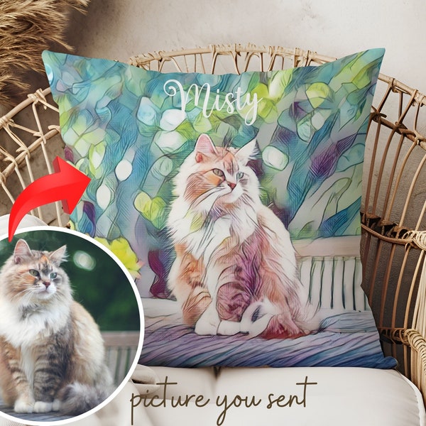 2-sided Custom Pet Photo Pillowcase Personalized Home Decor Pillow Cover for Dog/Cat Lover Custom Home Decor for Pet Owner Custom Pillowcase