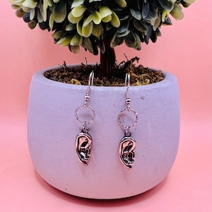 Ear Ring dangle earrings, handmade witchy horror jewelry