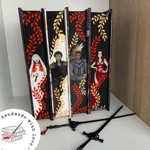 Hand Painted Fore-Edge FBAA Books #1-4 Set. Exclusive Fantasy Booklover Gift. From Blood and Ash Series
