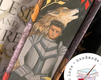 ForeEdge de Kieran Contou pintado a mano. Serie FBAA n.º 3. Regalo personalizado exclusivo para amantes de los libros de fantasía. La Corona de Huesos Dorados.